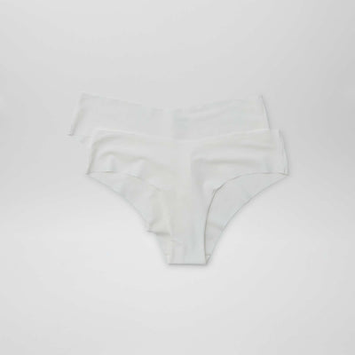 Pack of 2 pairs of seamless microfibre boy shorts WHITE