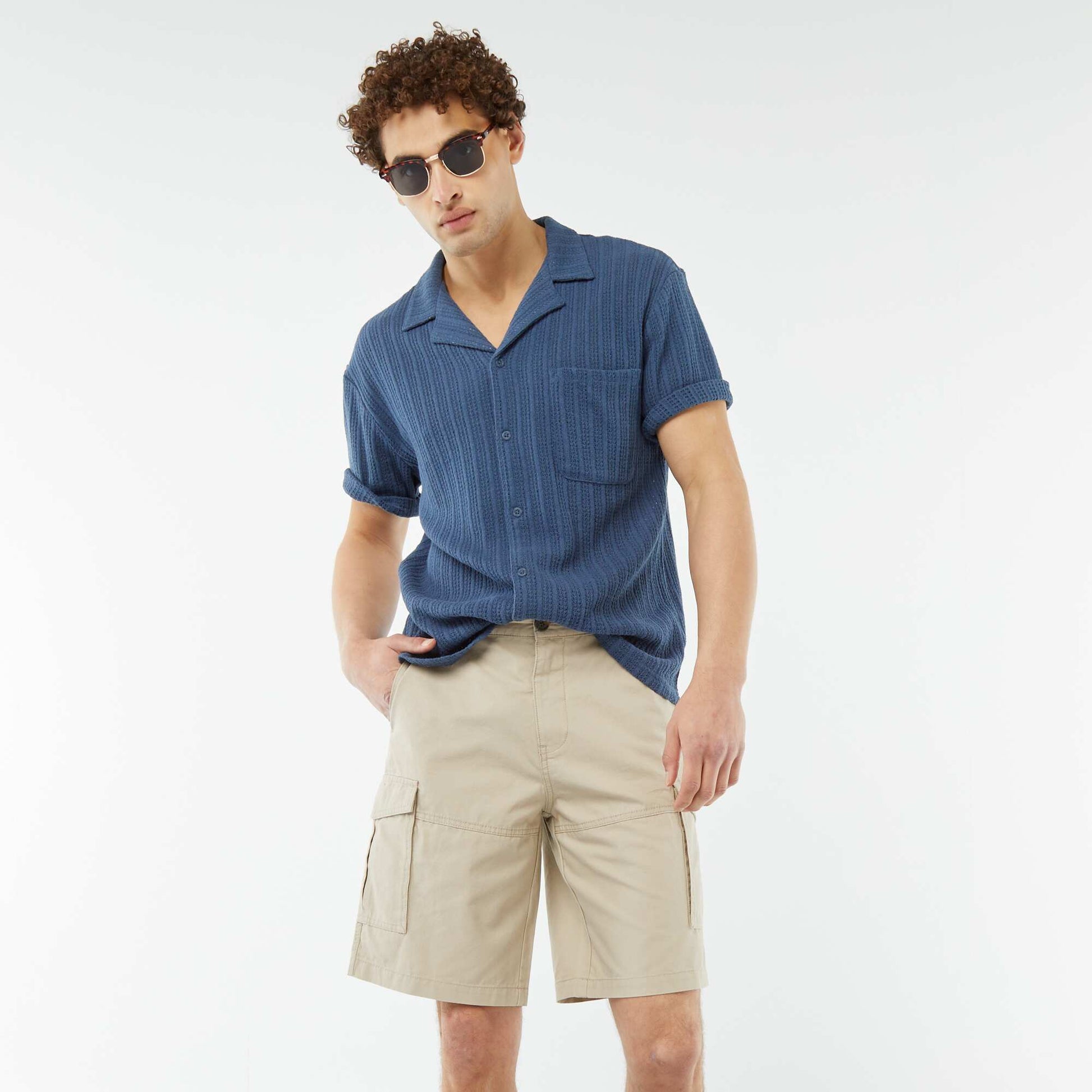 Shop Multi-Pocket Bermuda Shorts Beige for Men Online Kiabi UAE