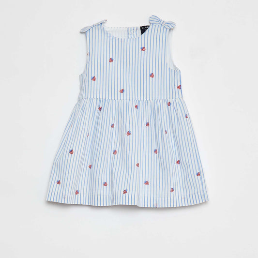 Sleeveless cotton voile dress WHITE