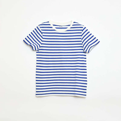 Patterned short-sleeved T-shirt BLUE