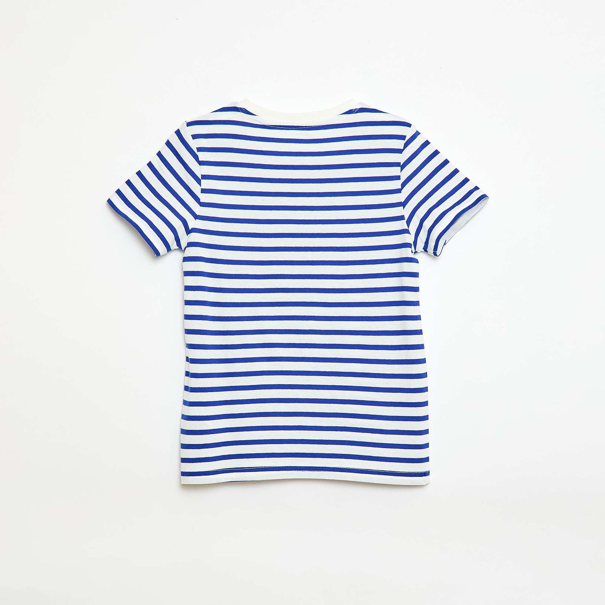 Patterned short-sleeved T-shirt BLUE