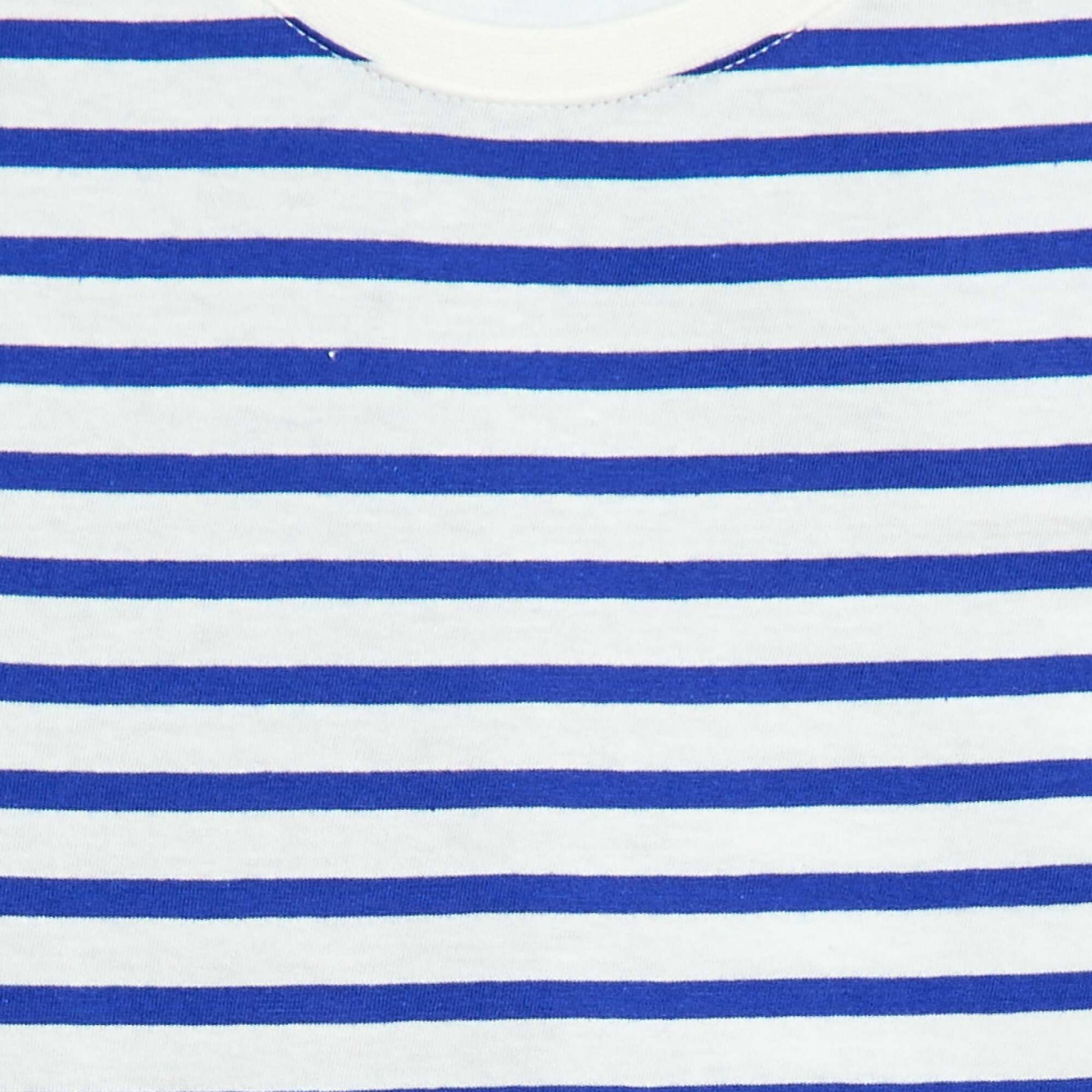 Patterned short-sleeved T-shirt BLUE