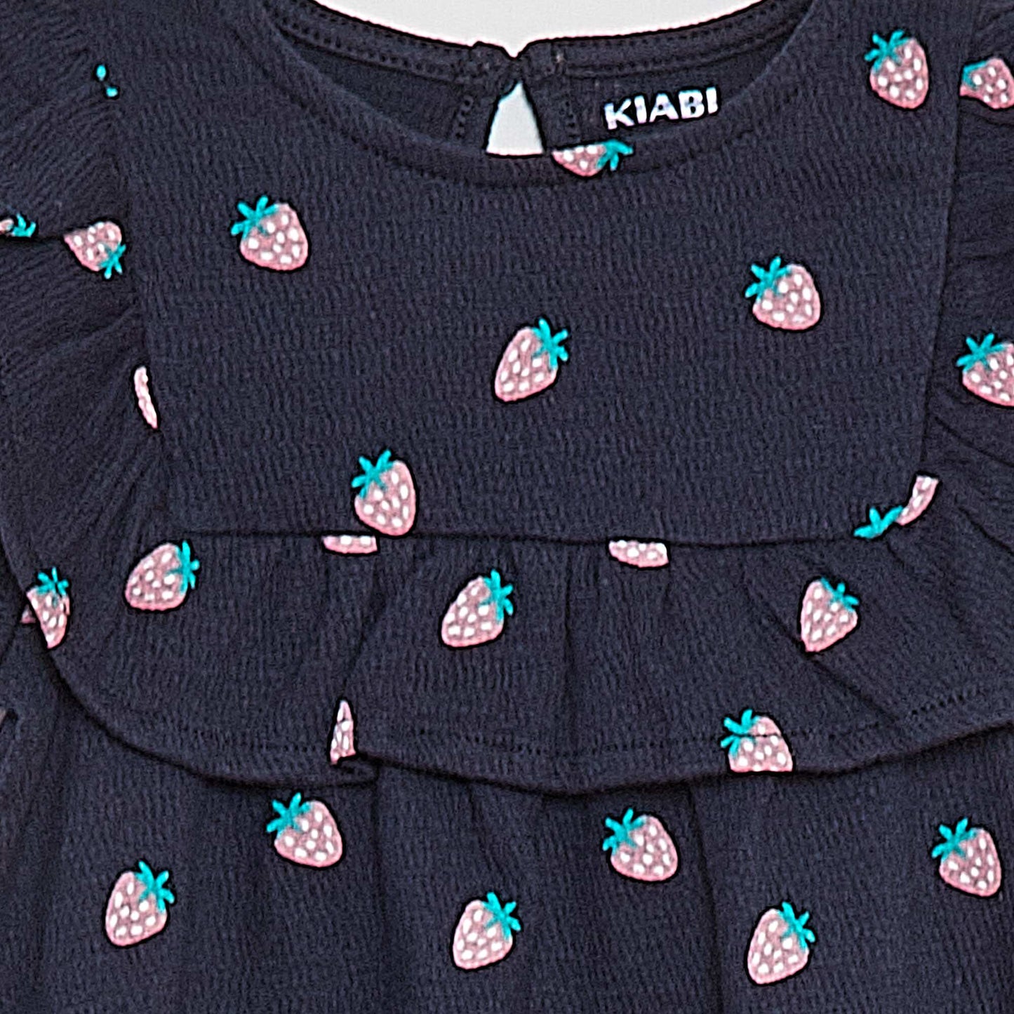 Short-sleeved ruffled dress BLUE