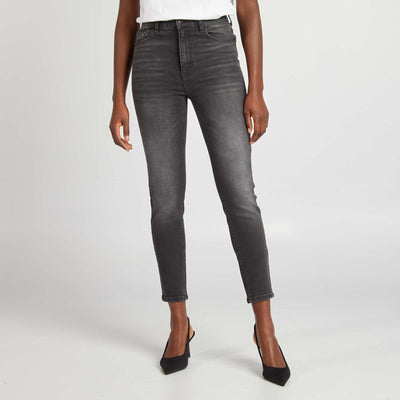 High-rise slim-fit jeans GREY