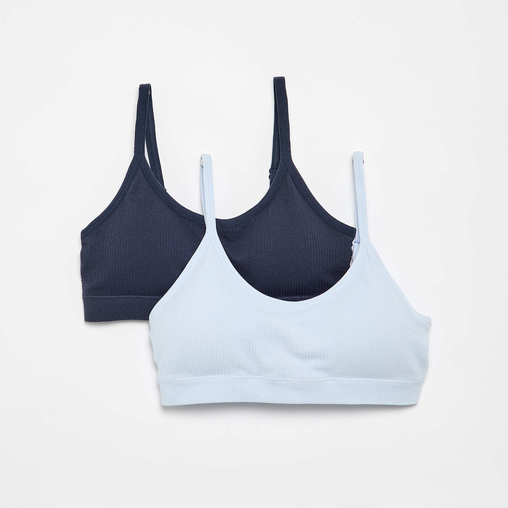 Pack of 2 ribbed bralettes GREY
