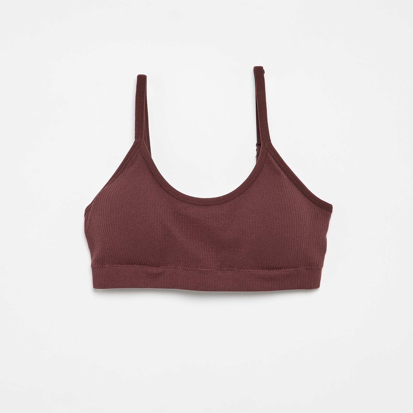 Pack of 2 ribbed bralettes BROWN