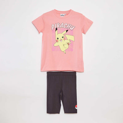 Pokémon Pikachu shorts + T-shirt pyjama set - 2-piece set PINK