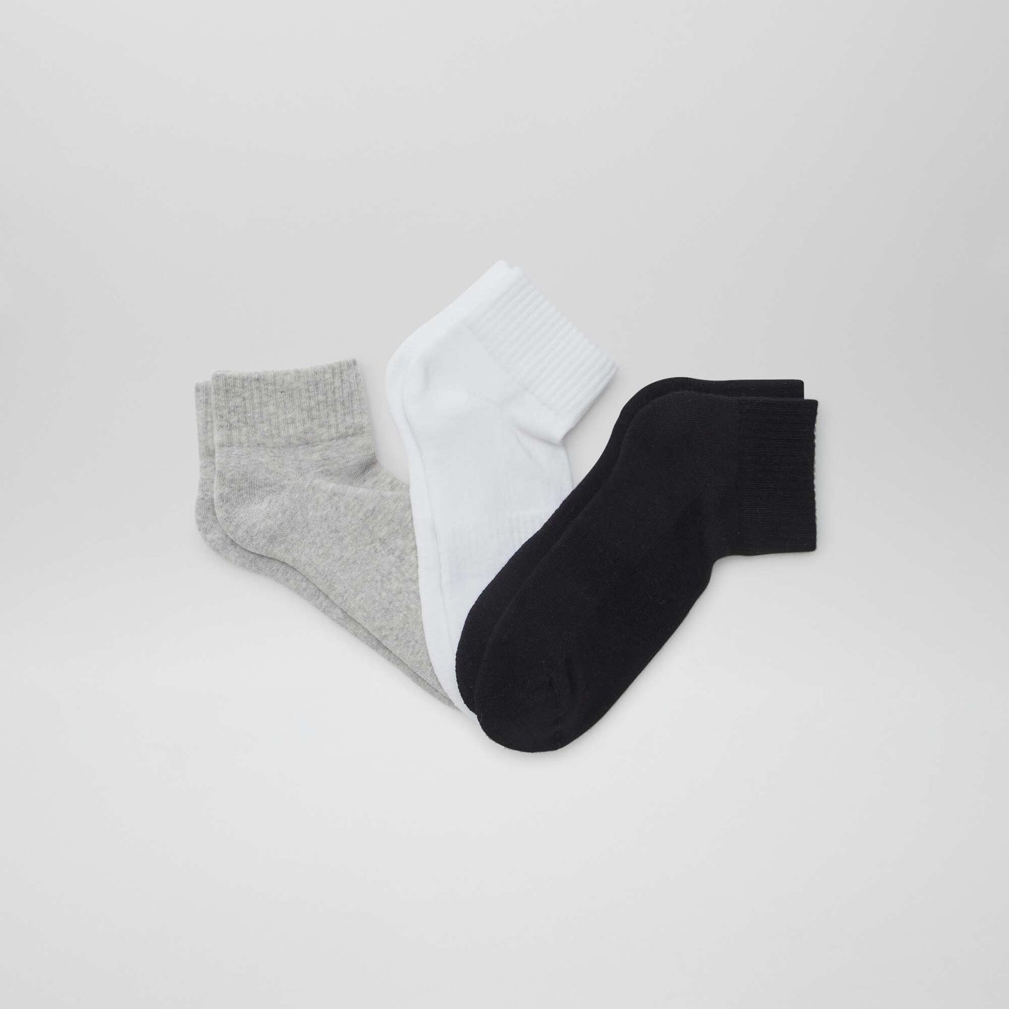 Pack of 3 pairs of ankle socks GREY