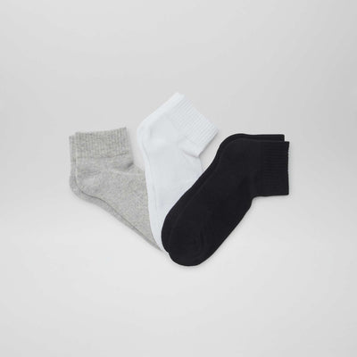 Pack of 3 pairs of ankle socks GREY