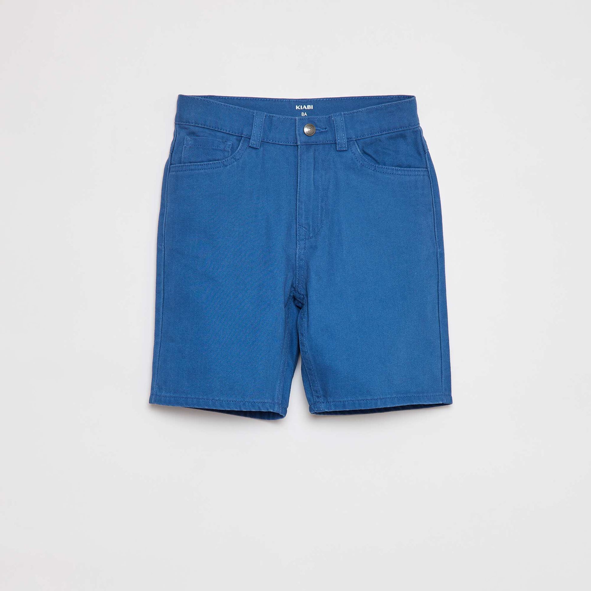 Shop Loose-Fit Twill Bermuda Shorts Blue for Kids Online Kiabi UAE