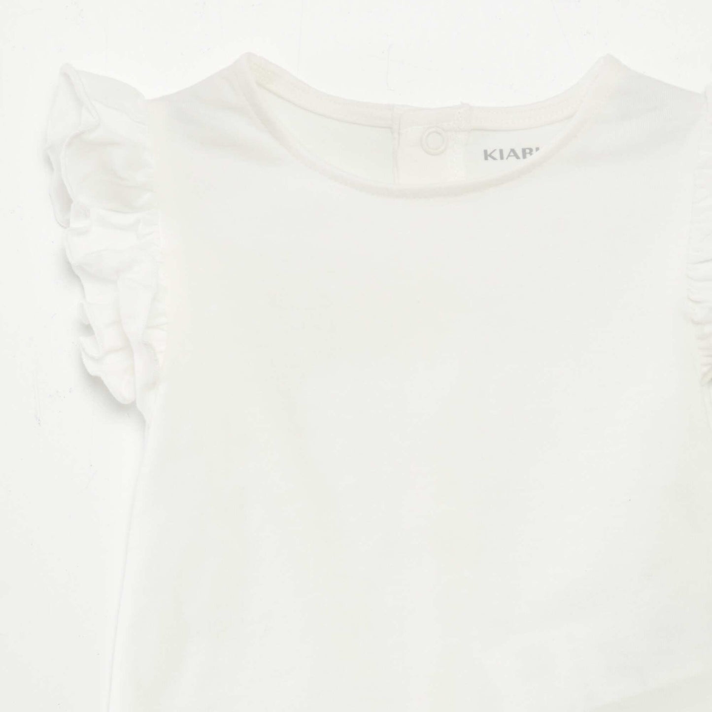 T-shirt with short ruffled sleeves WHITE