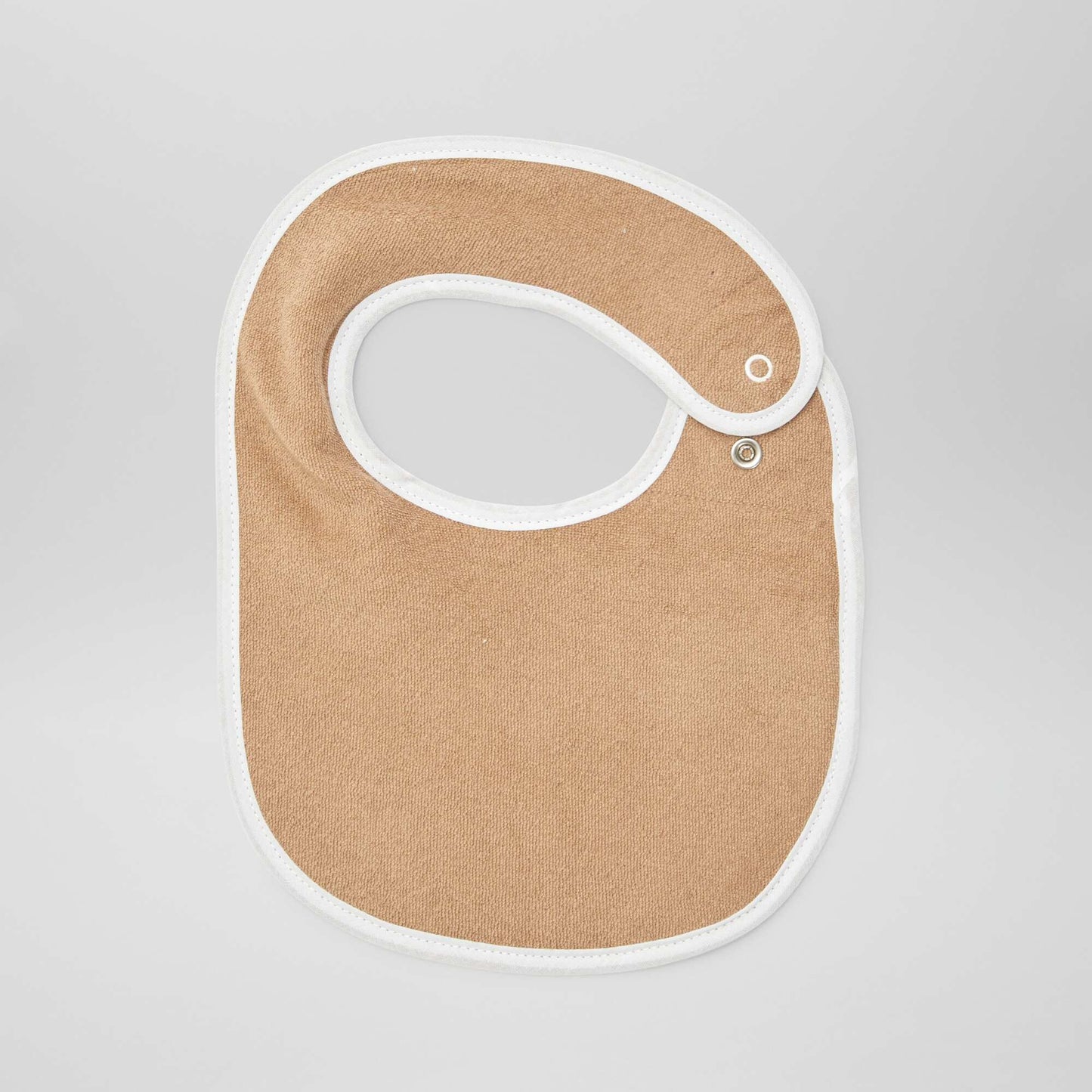 5 bibs with decorative prints and press-stud fastening BROWN