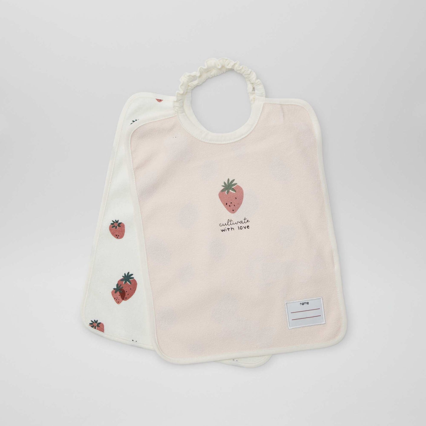 Pack of 2 bibs with elasticated neck WHITE