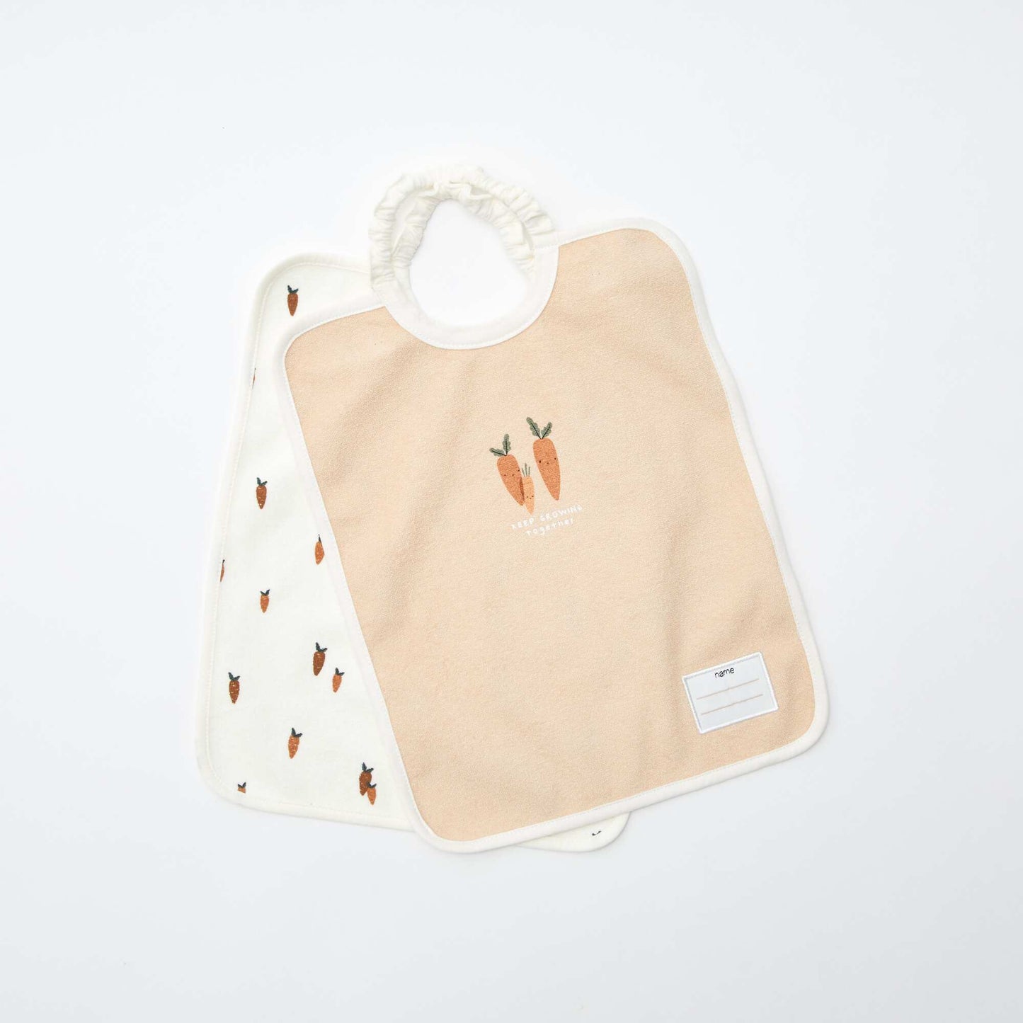 Pack of 2 bibs with elasticated neck WHITE