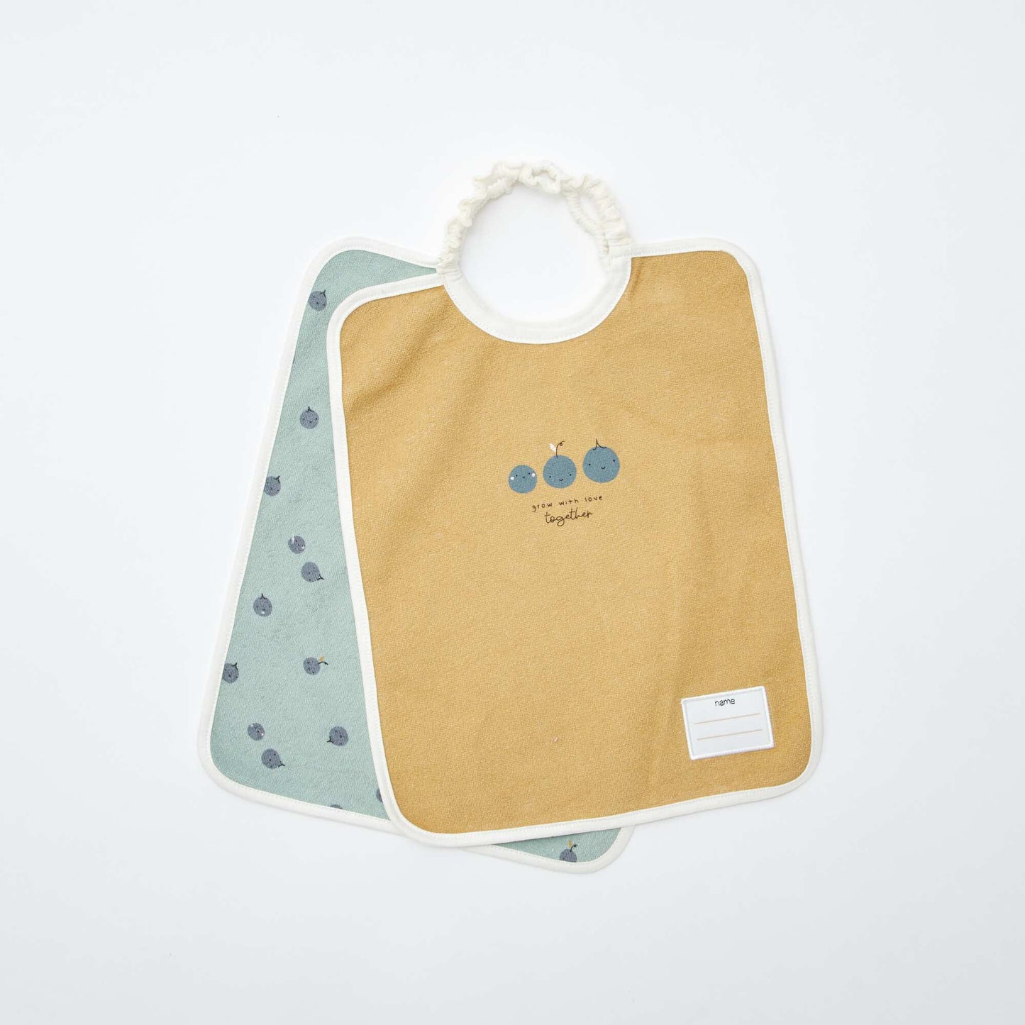 Pack of 2 bibs with elasticated neck GREEN