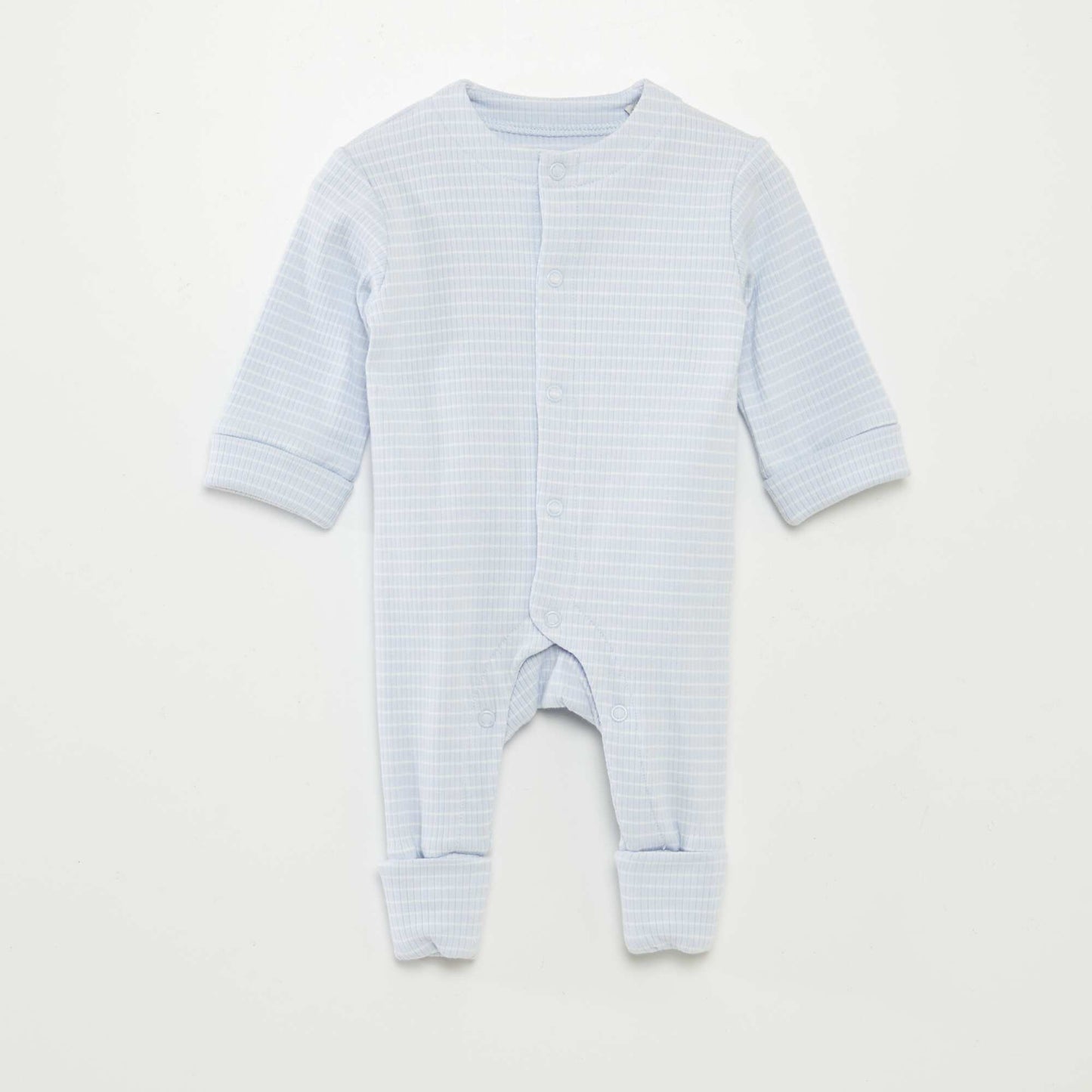 Striped grow-with-baby sleepsuit BLUE