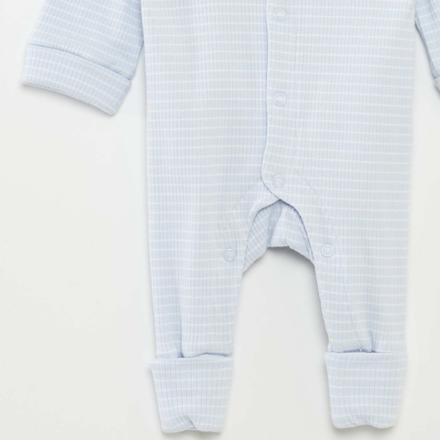 Striped grow-with-baby sleepsuit BLUE