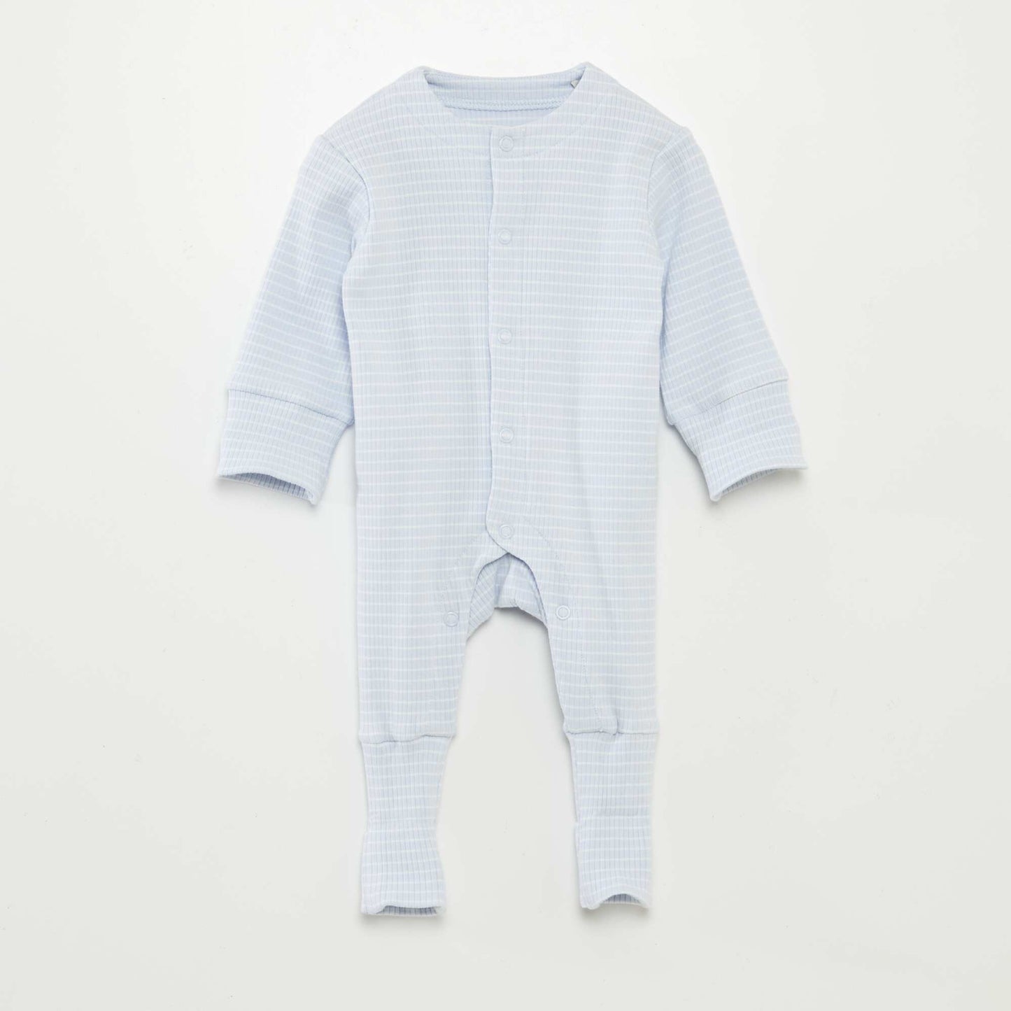 Striped grow-with-baby sleepsuit BLUE