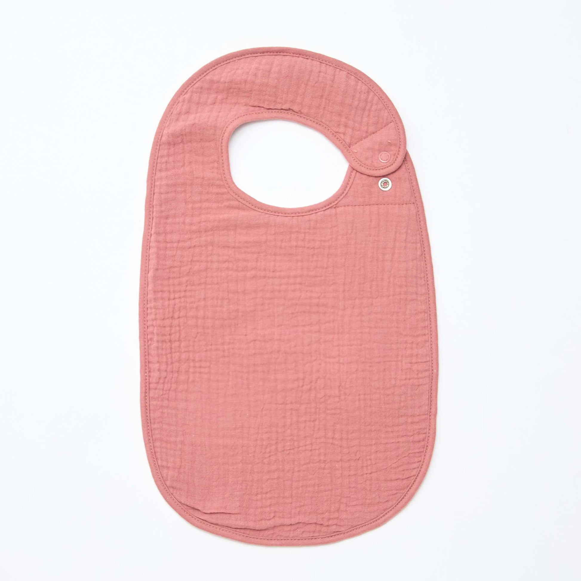 Set of 3 cotton gauze bibs with terry lining PINK