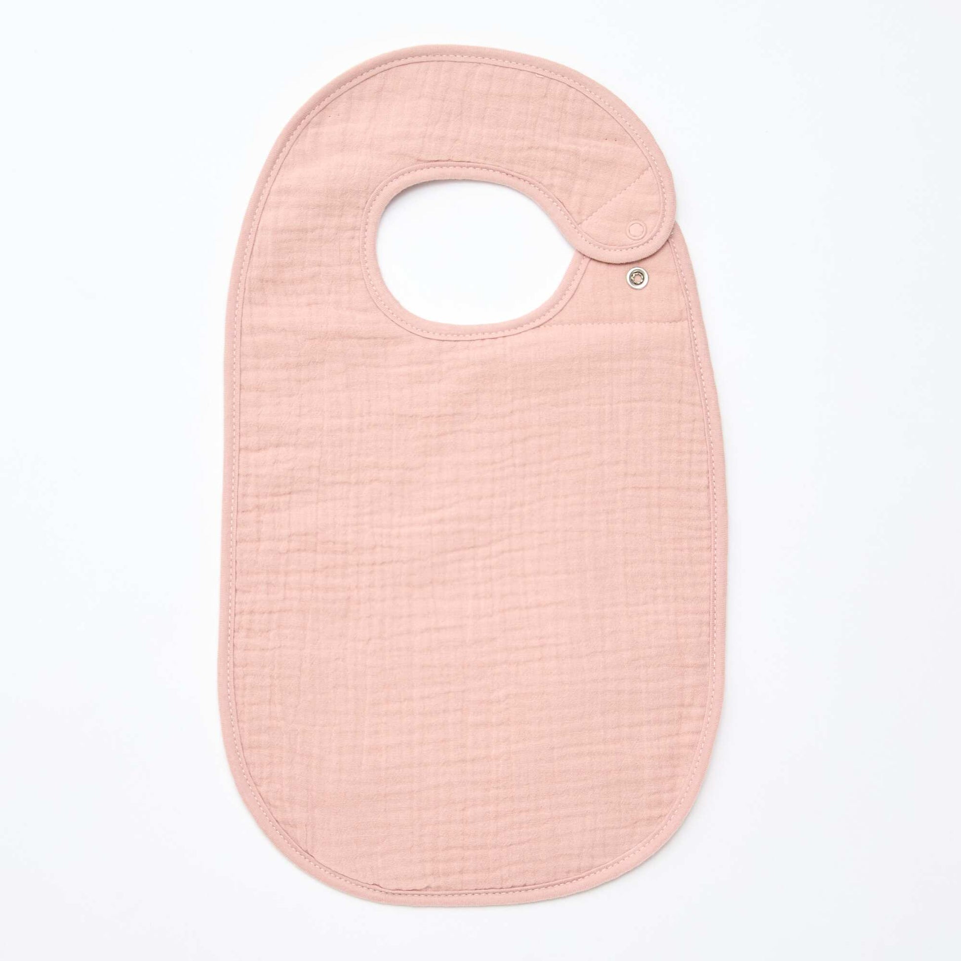 Set of 3 cotton gauze bibs with terry lining PINK