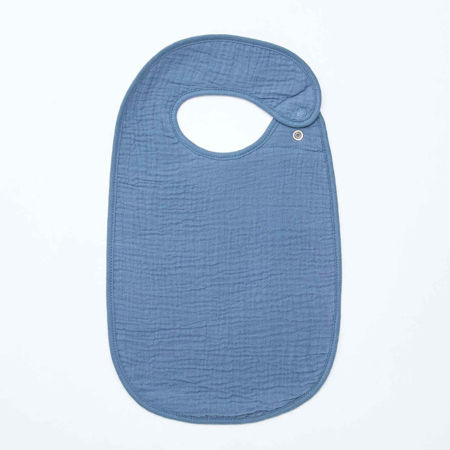 Set of 3 cotton gauze bibs with terry lining BLUE