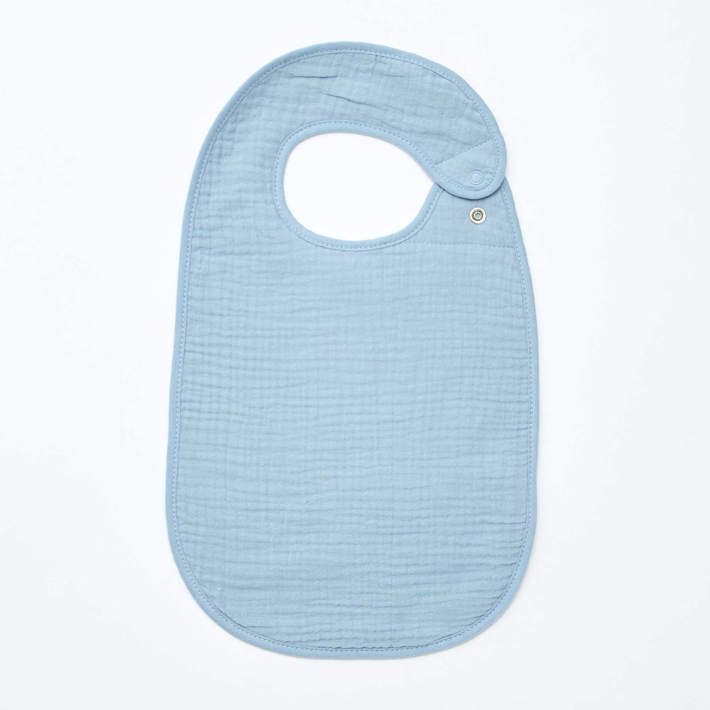 Set of 3 cotton gauze bibs with terry lining BLUE