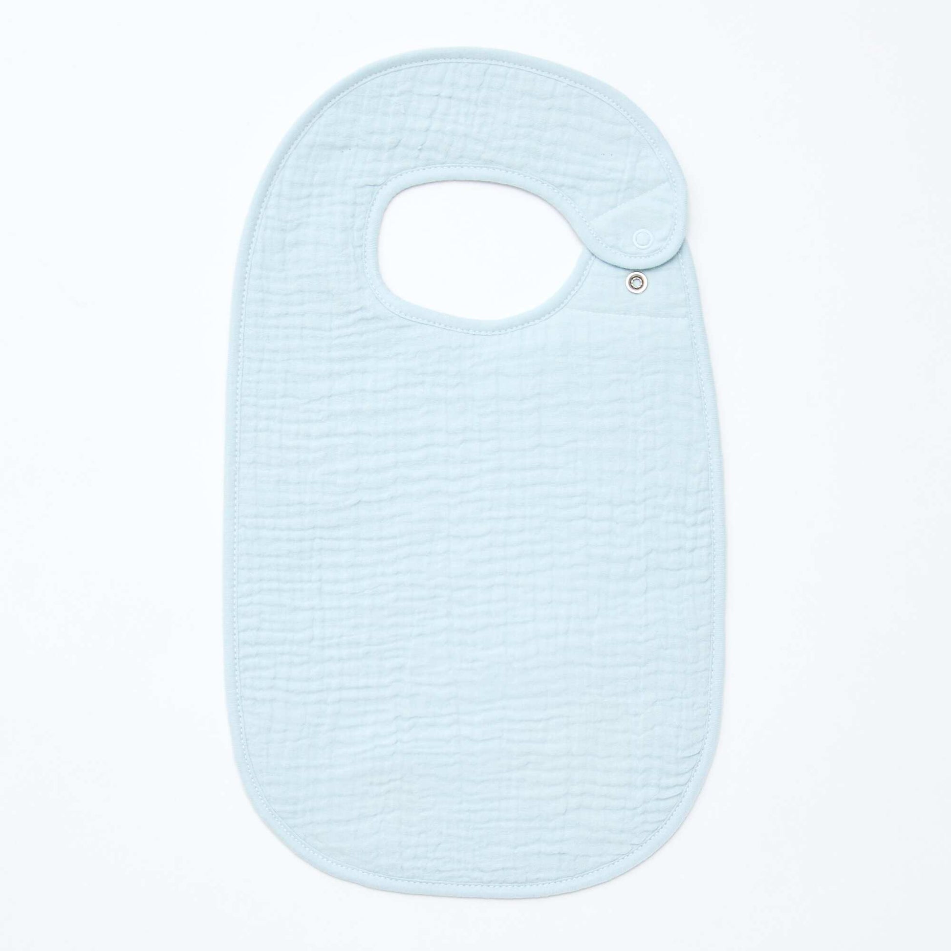 Set of 3 cotton gauze bibs with terry lining BLUE