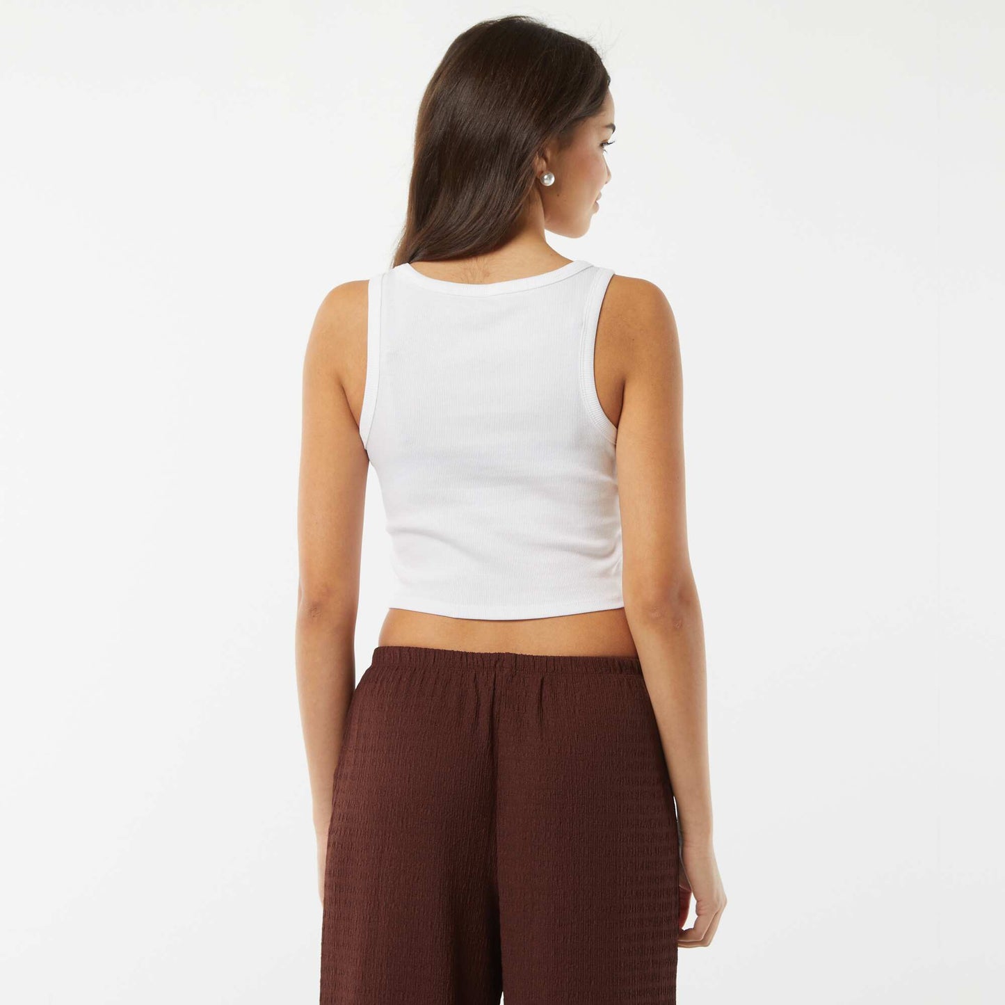 Vest top with cutaway arms WHITE