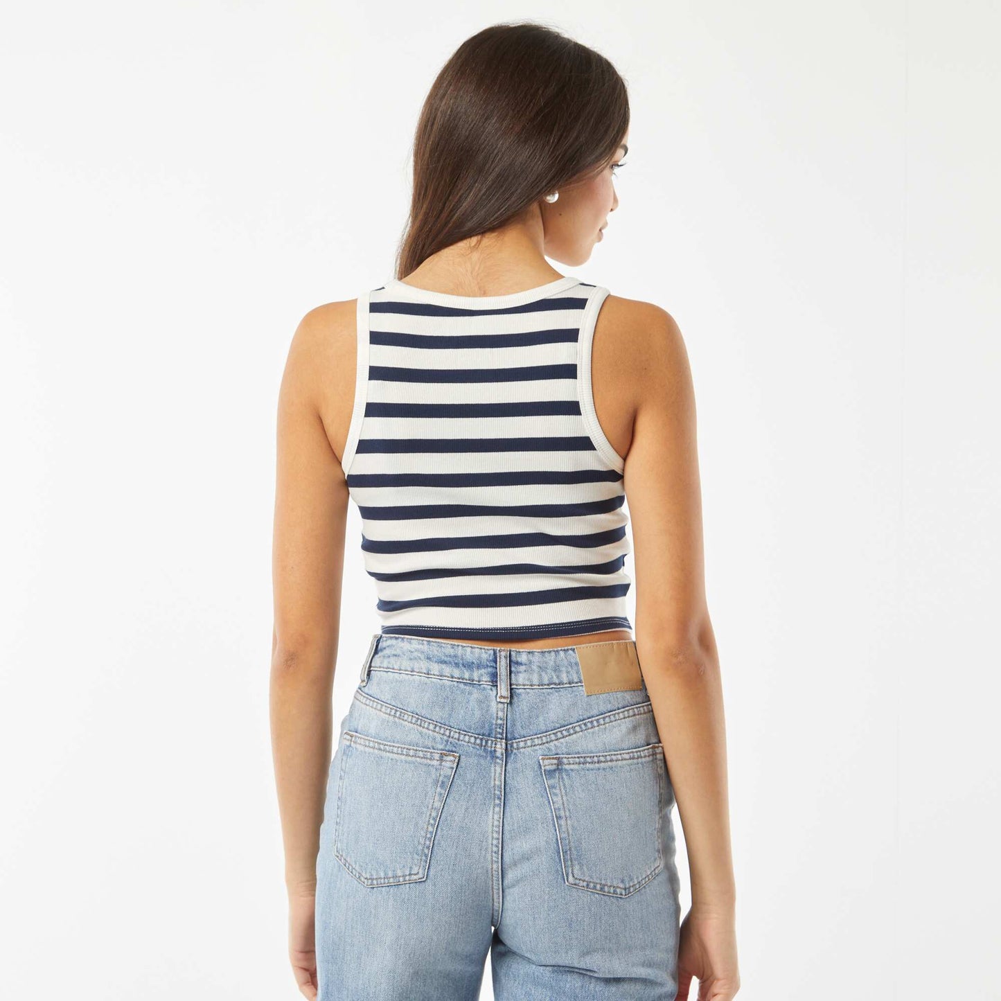 Vest top with cutaway arms WHITE