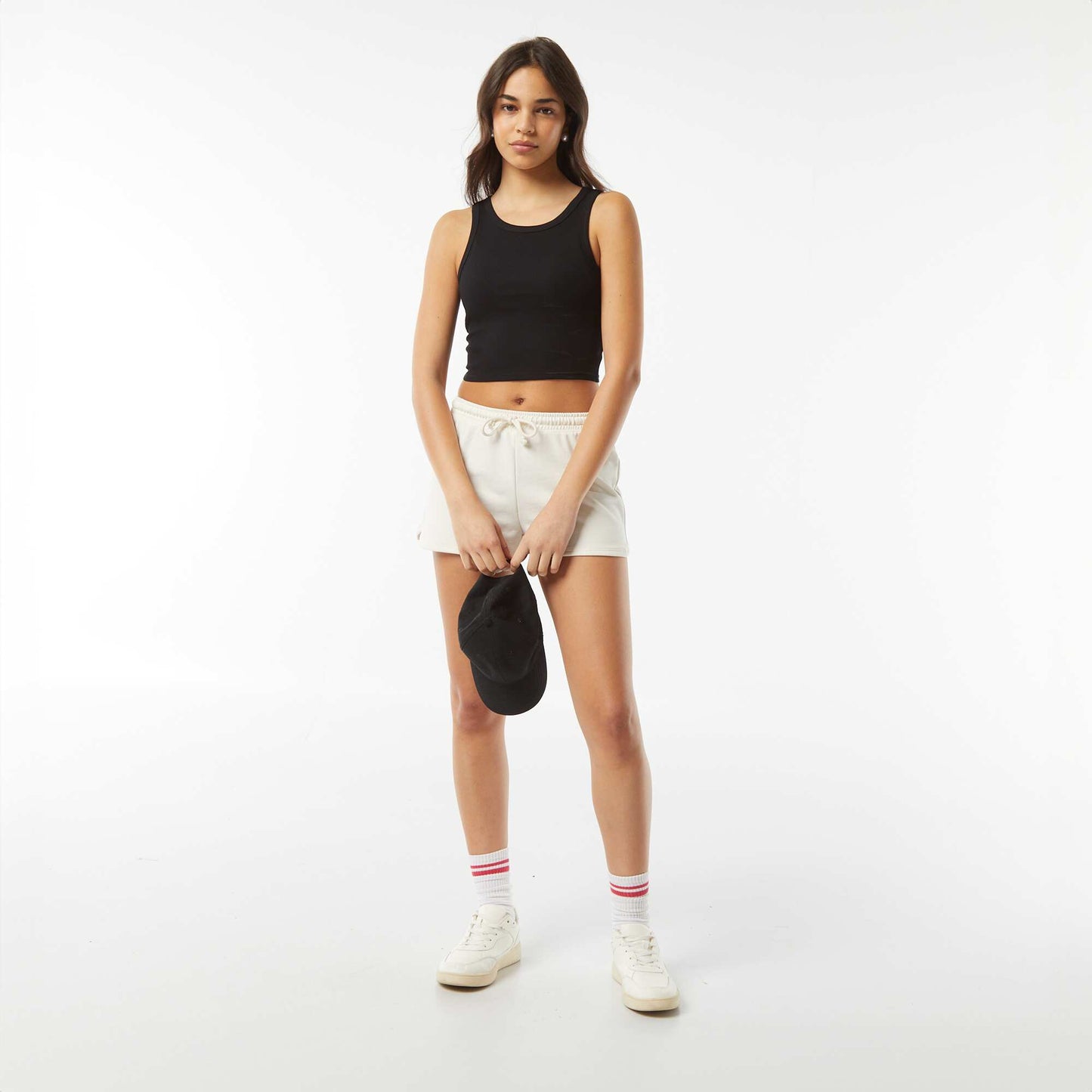 Vest top with cutaway arms BLACK