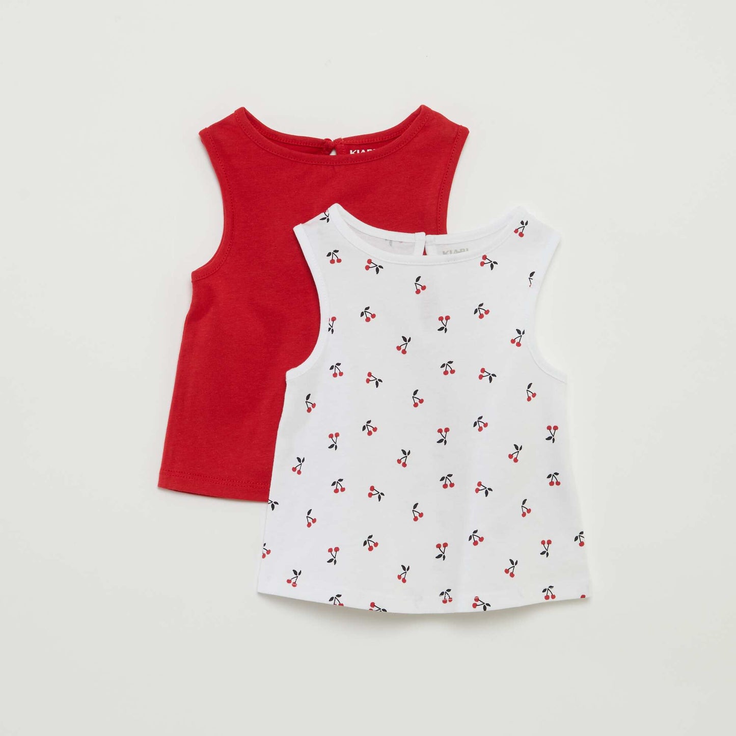 Pack of vest tops with wide straps WHITE