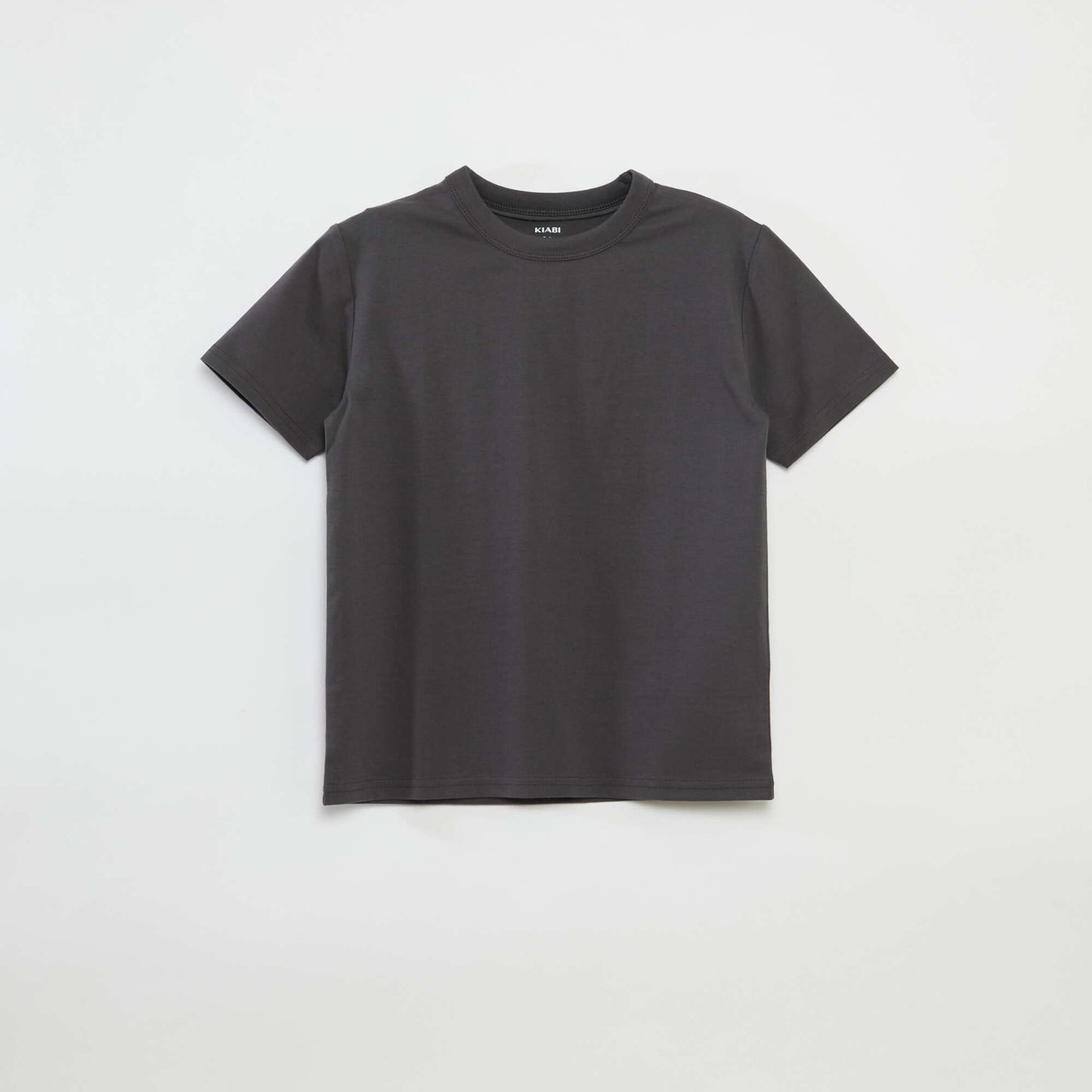 Basic short-sleeved T-shirt with round neck GREY