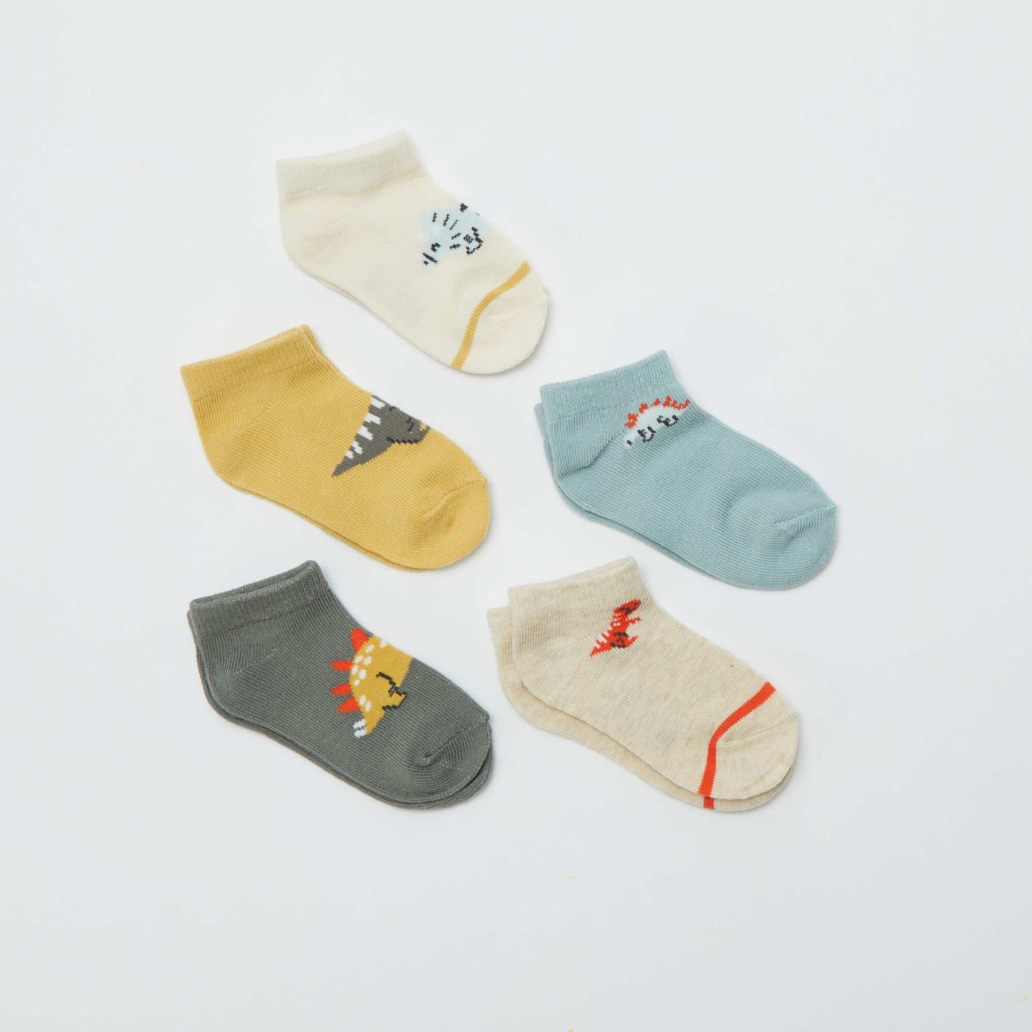 Pack of 5 pairs of invisible socks GREEN