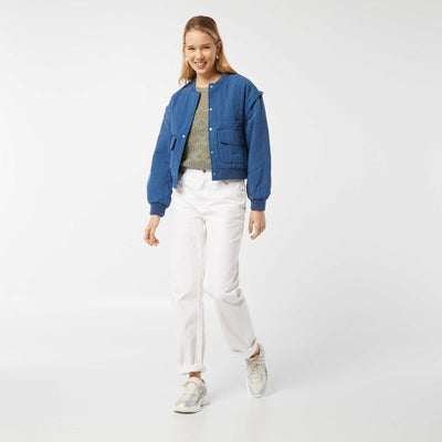 2-in-1 quilted jacket with detachable sleeves BLUE