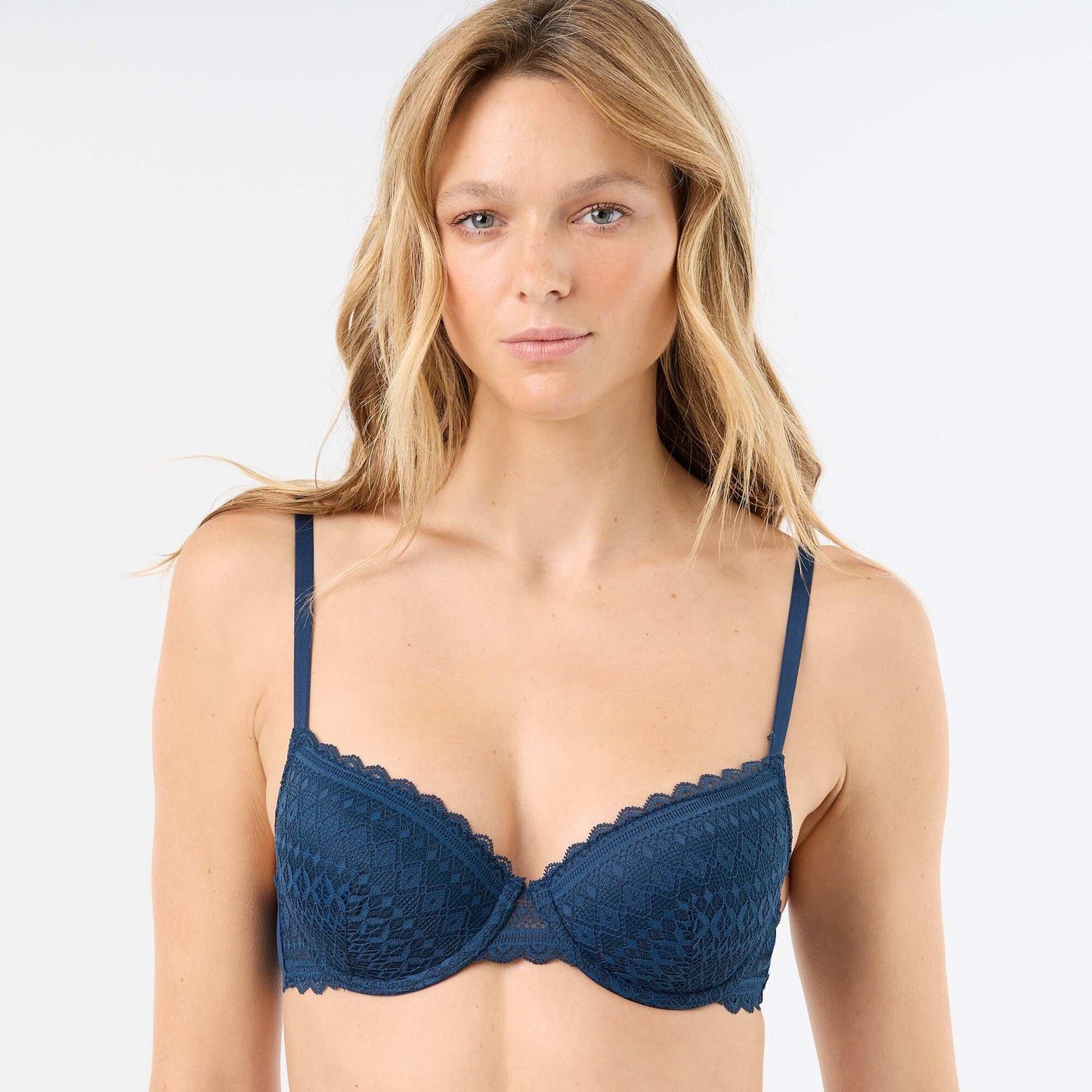 Lace Balconette Bra BLUE
