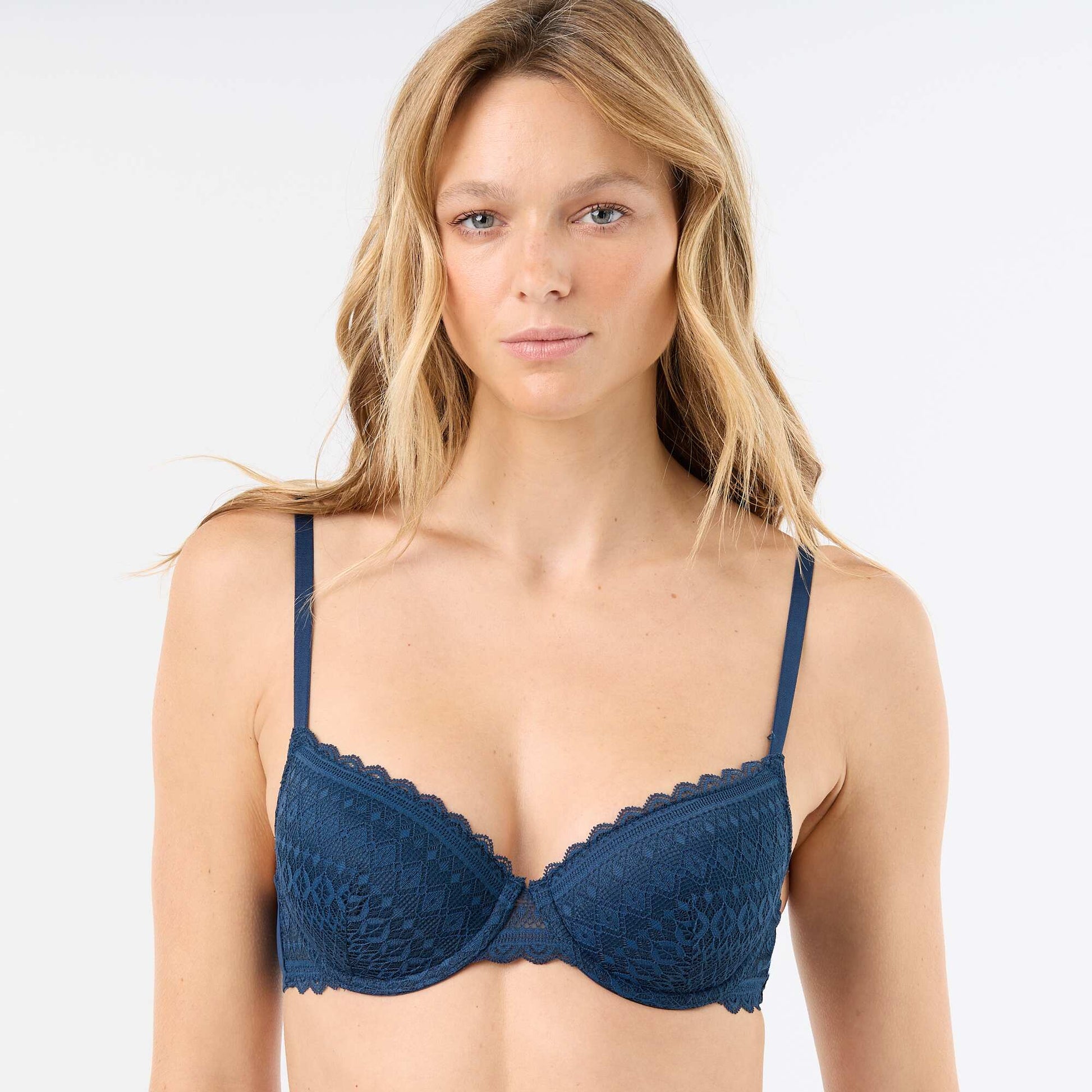 Lace Balconette Bra BLUE