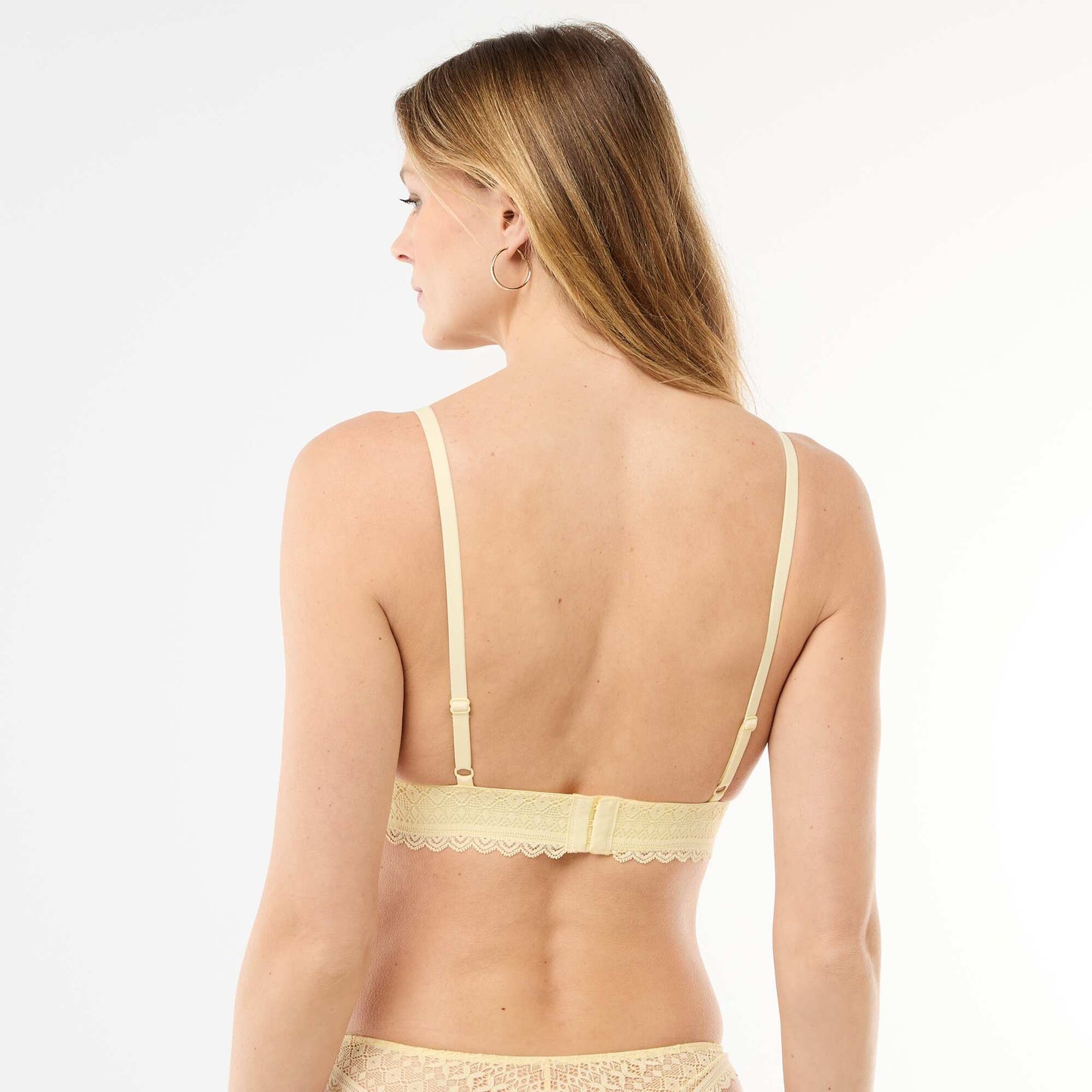 Lace triangle bra YELLOW