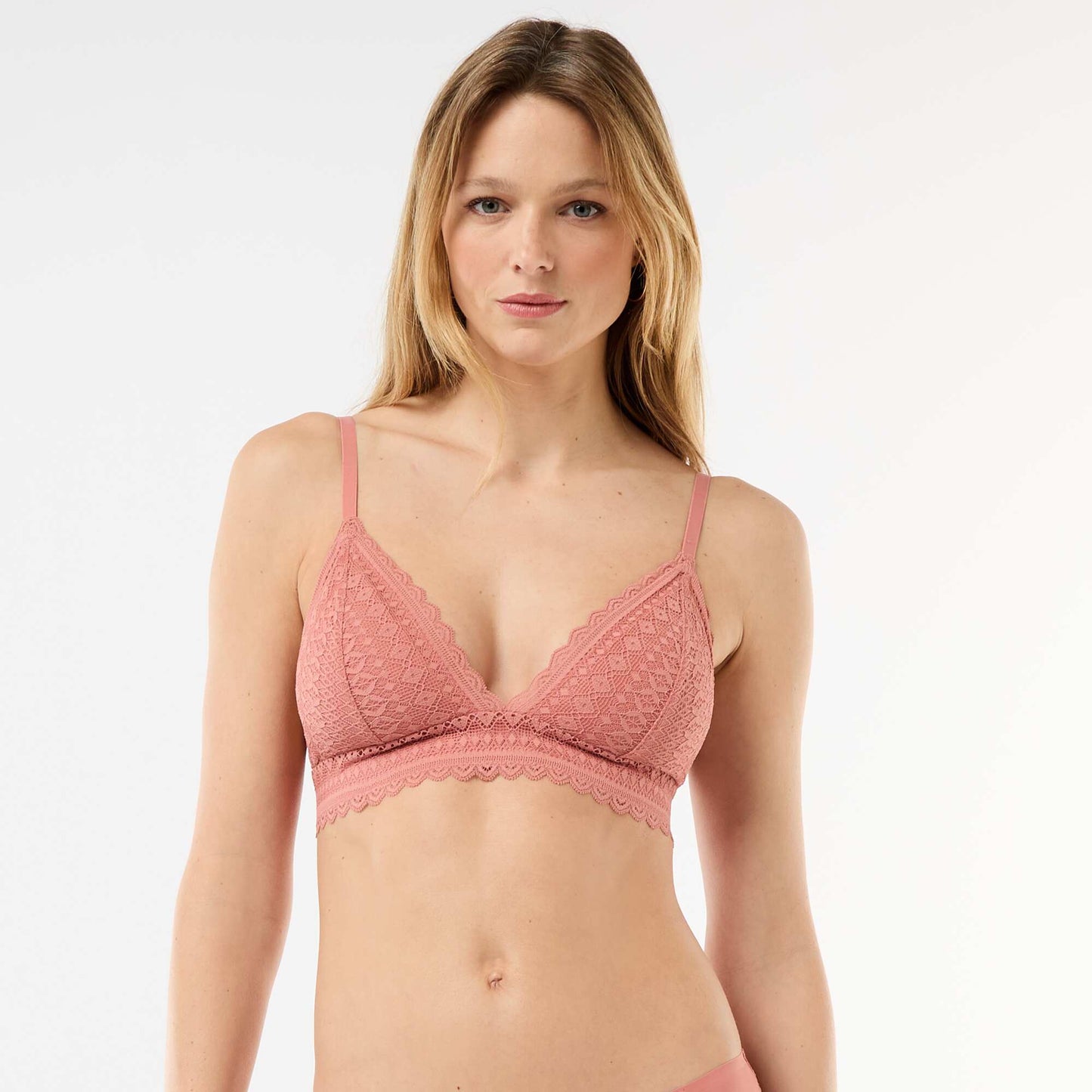 Lace triangle bra PINK