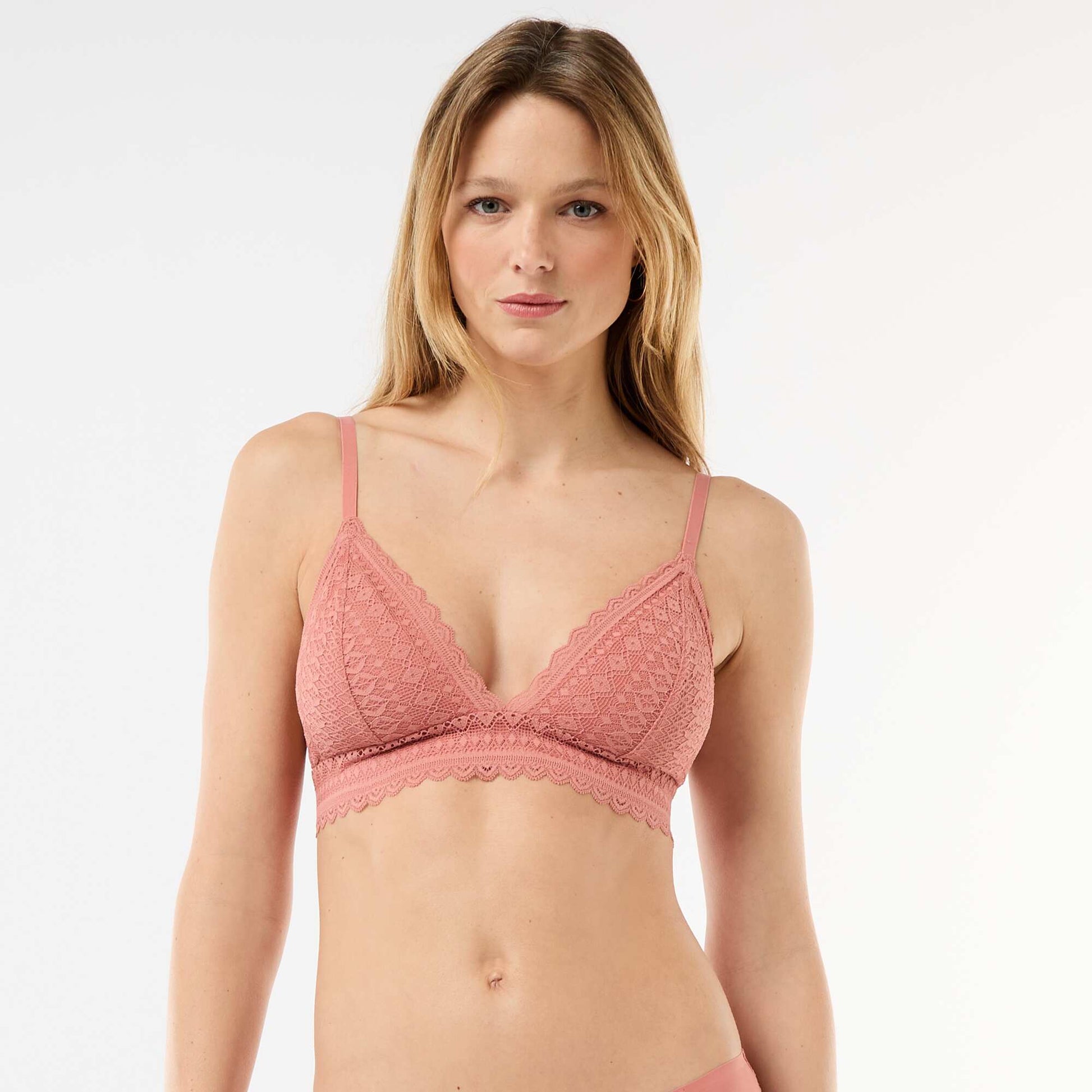 Lace triangle bra PINK