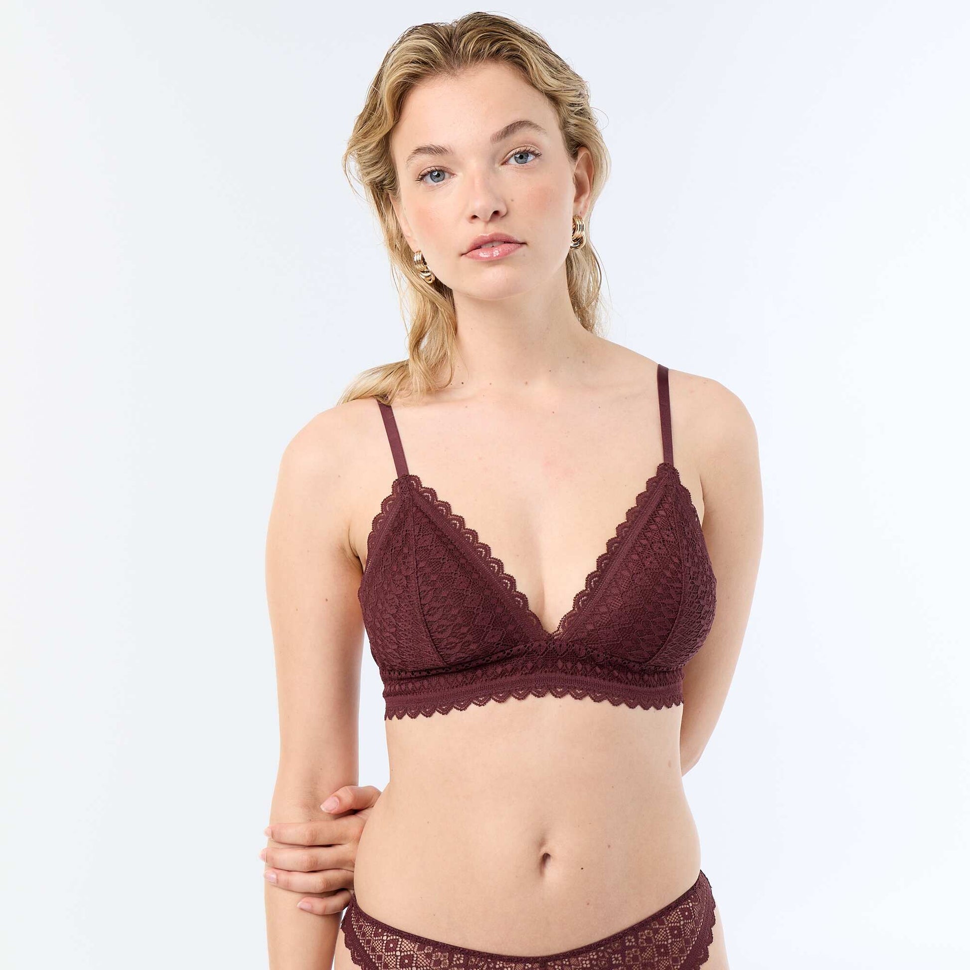 Lace Triangle Bra DARK PURPLE