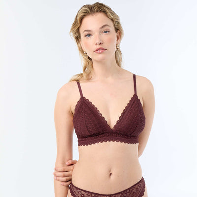 Lace Triangle Bra DARK PURPLE