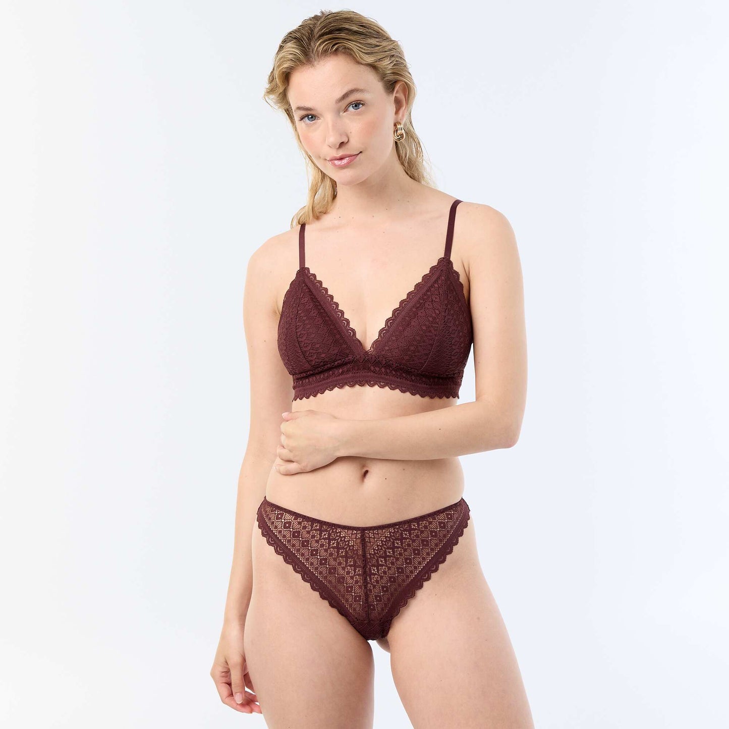 Lace Triangle Bra DARK PURPLE