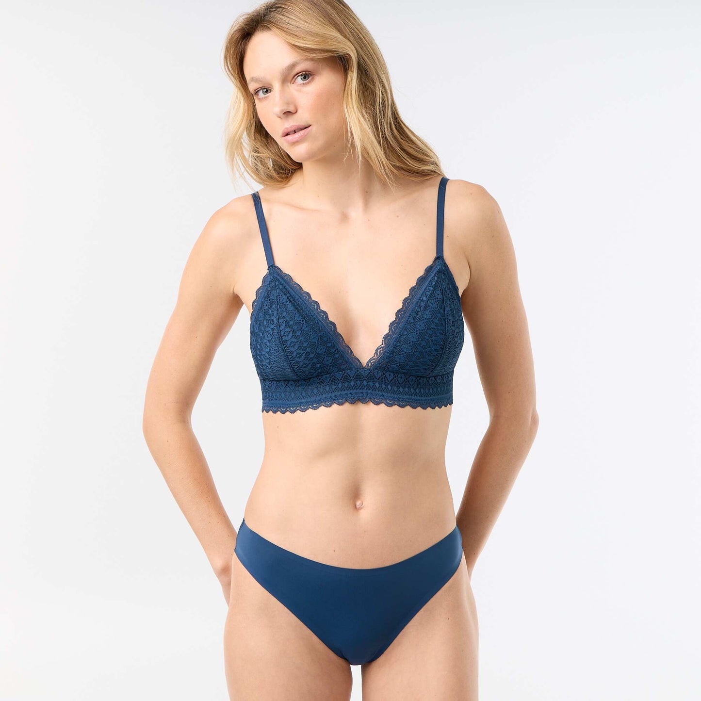 Lace Triangle Bra BLUE