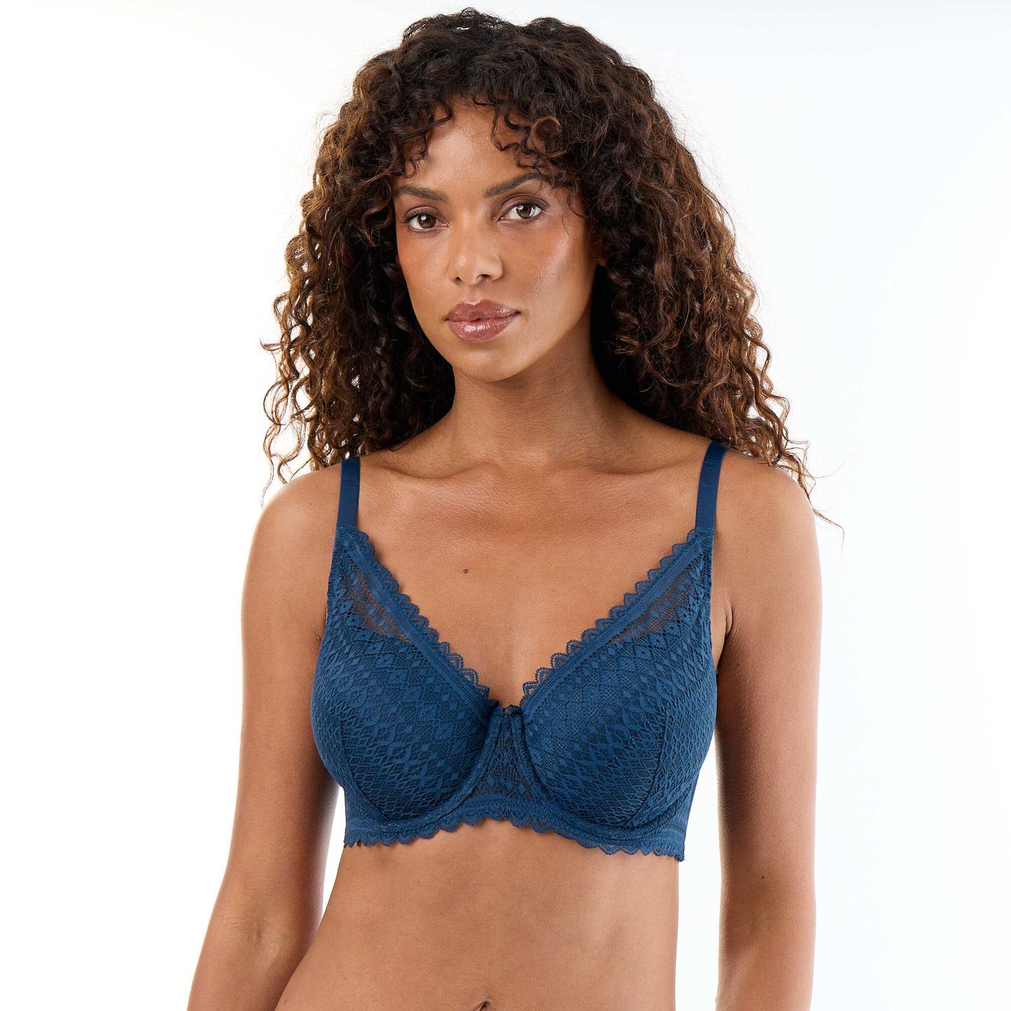 Lace Full-Cup Balconette Bra BLUE