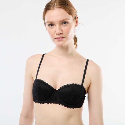 Lace Balconette Bra BLACK