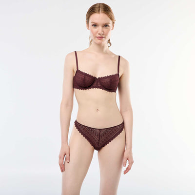 Lace Thong BROWN