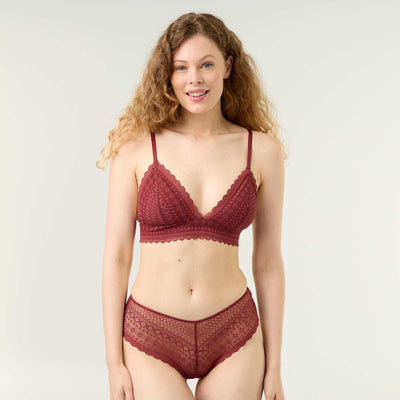 Lace shorty BURGUNDY