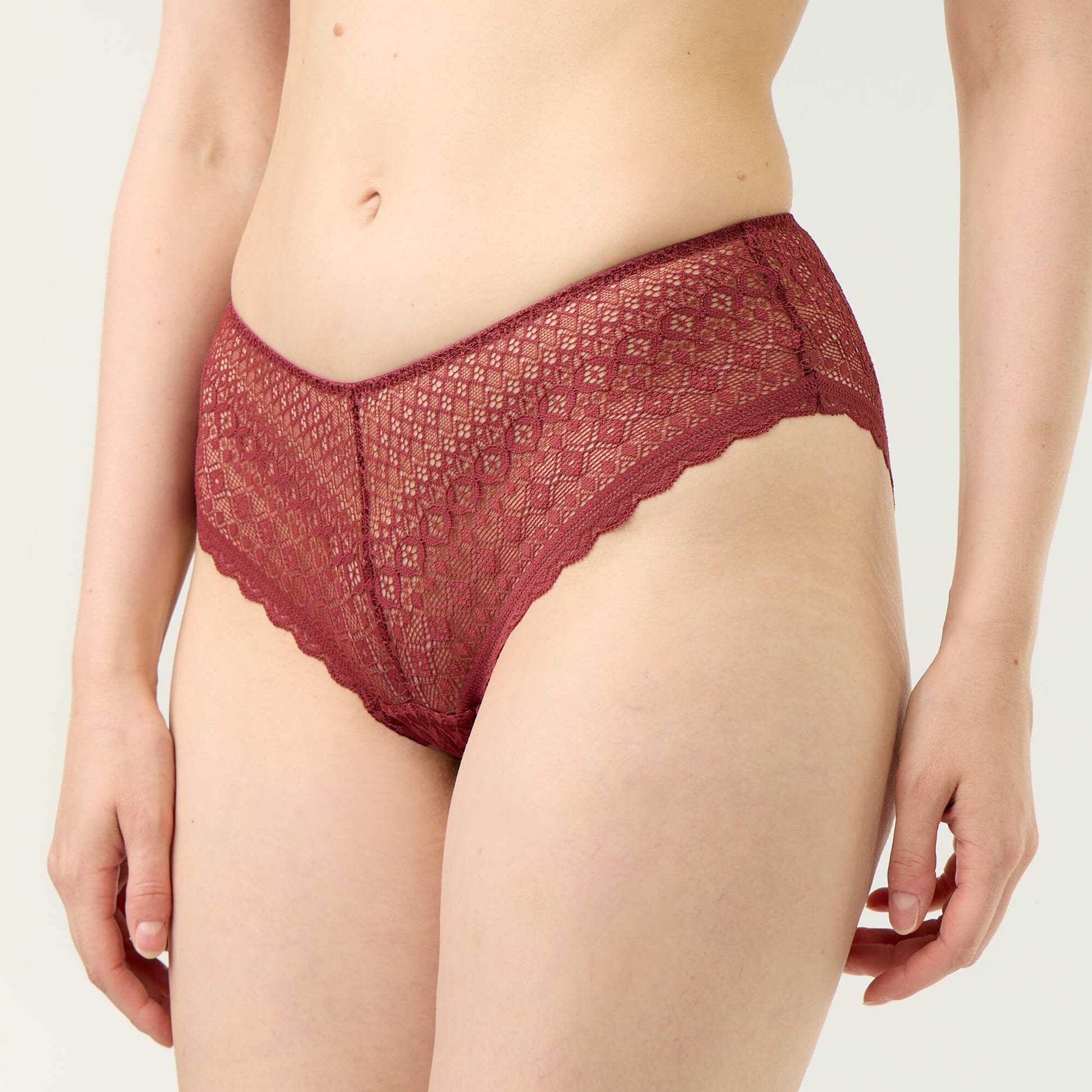 Lace shorty BURGUNDY
