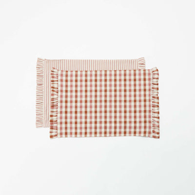 Set of 2 Placemats (32x45 cm) with Ruffles PINK