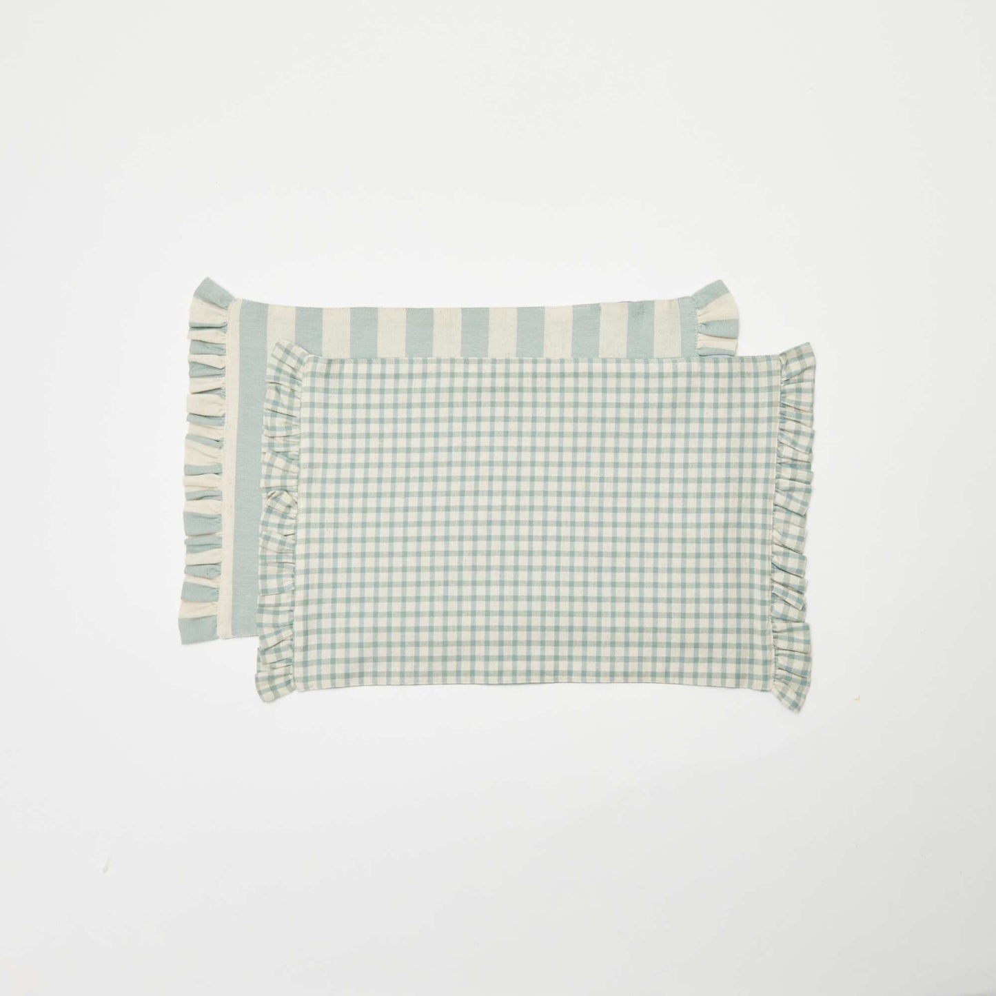 Set of 2 Placemats (32x45 cm) with Ruffles BLUE